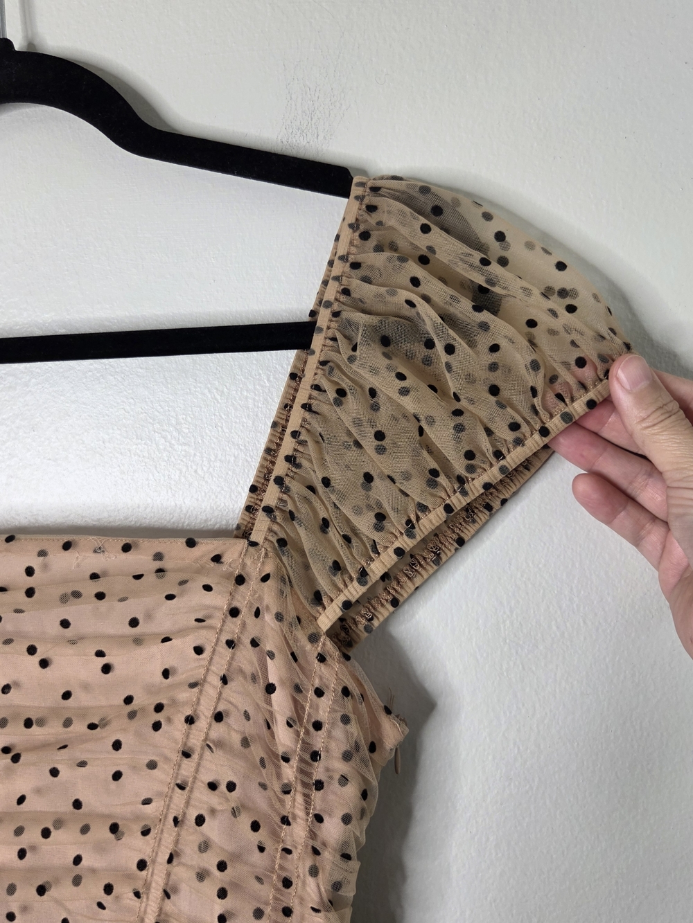 Lucy Paris Saison Flock Polka Dot Cocktail Dress - Picture 3 of 9